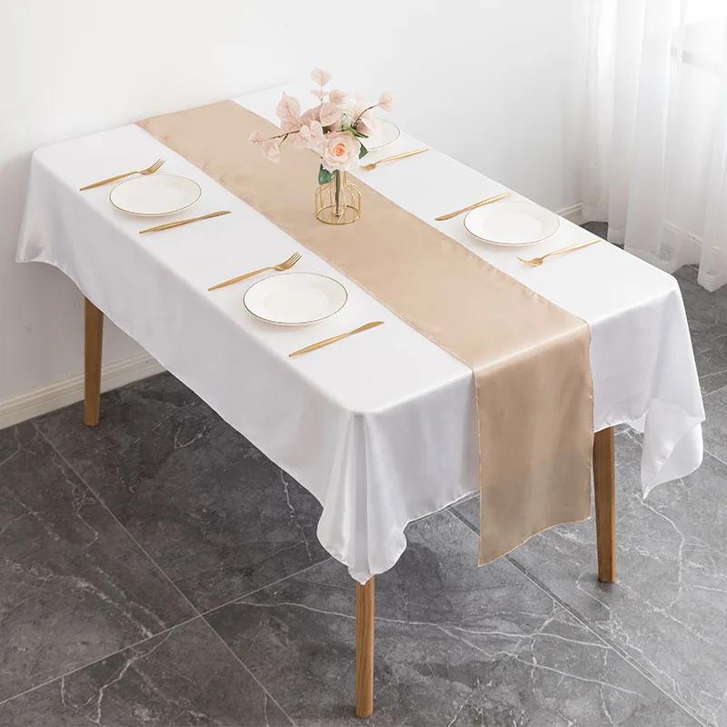 10Pcs Satin Table Runner 30cm X 275cm Wedding Party Supply Christmas Home Modern Coffee Dining Luxury Table Decoration