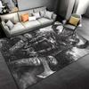 Viking Warrior Rug with Horned Helmet and Axes in Dark Style Suitable for use as an anti-slip for living room bedroom sofas