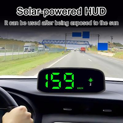 Adjustable Color Display Car HUD Display Solar GPS Speedometer