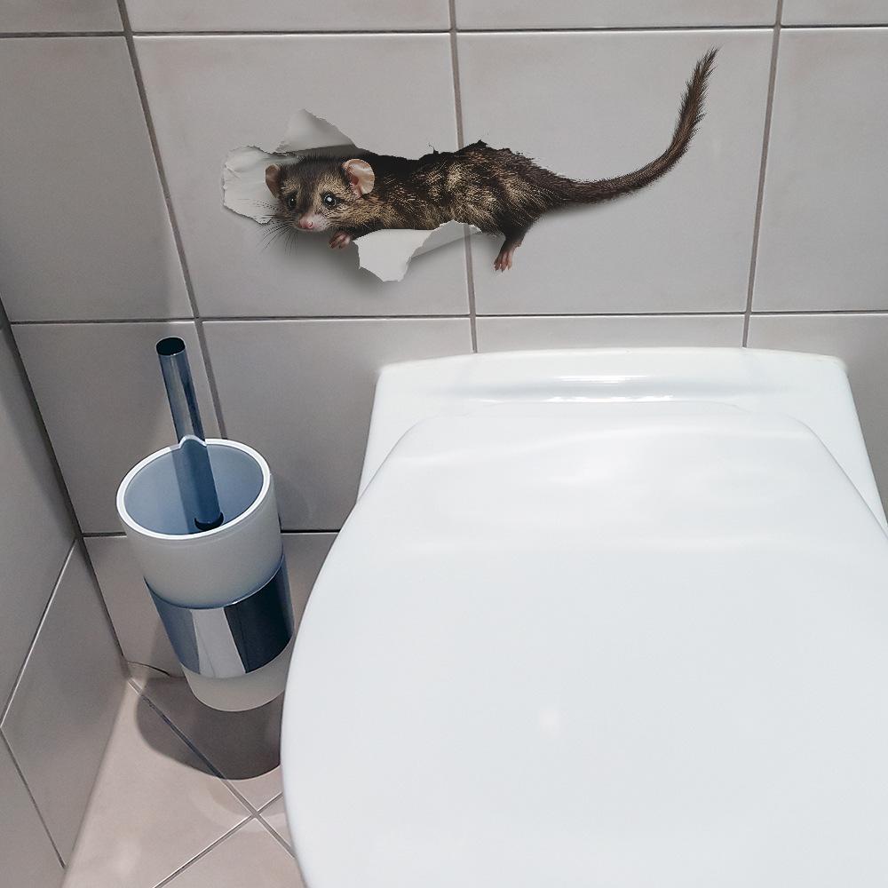 3D Mouse Wall Sticker Home Decoration Living Room Toilet Wallpaper