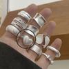 925 Sterling Silver Rings for Women Couple Minimalist Handmade Simple Shinning Inter Ring Set Party Jewelry Gift Prevent Allergy