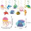 Paper Hawaiian Spiral Ornaments Colorful Summer Theme Pendant Ocean Animals Hanging Flag  Wedding