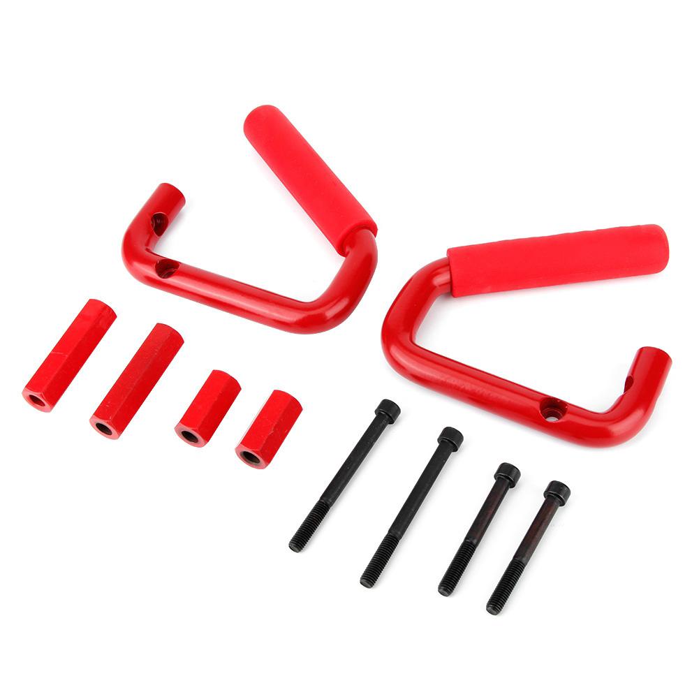 

Aluminum Alloy Anti Skid Front Grab Handles Accessory Fit for Jeep Wrangler JK 2 4 Door 2007 2019 Red