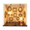 Handcrafted Memory Shadows Box Set with 9 Small Frame and Accessories Elegant Wall Hanging Deck for Home Display