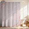 1Pc Marble Texture Printed Waterproof Privacy Partition Shower Curtain With 12 Hooks, Multiple Sizes Machine Washable