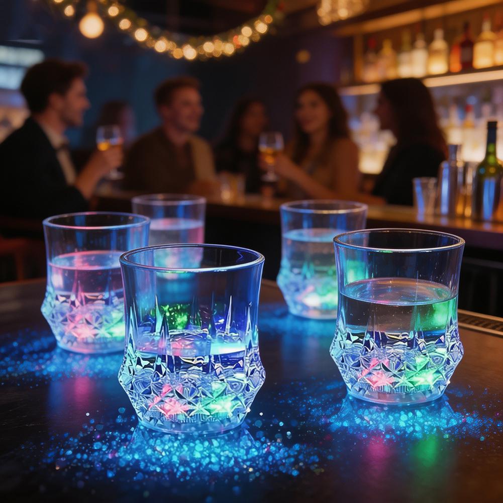 LED Inductive Rainbow-Cup Water Activated Inductive Color Changing Magics Cup Food-Grade Material Outdoor Poolside Summer Party
