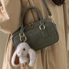 Bag Women's Handheld Winter New Simple Small Square Bag Bowling One Shoulder Retro Fashion Messenger Bag