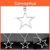 Collier pendentif étoile creuse argenté vintage tendance pour hommes et femmes de taille 36x33 mm