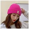Winter Knitted Hat for Women Warm Pullover Hat P Shaped Bag Head Trendy Face Small Korean Version Wool Hat Men
