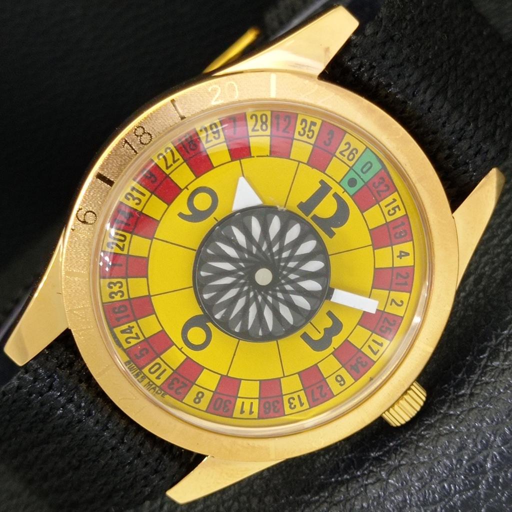 

ВИНТАЖНЫЕ МУЖСКИЕ ЧАСЫ С РУЧНЫМ ЗАВОДОМ, ШВЕЙЦАРСКИЕ, ОТРЕСТАВРИРОВАННЫЕ, С ЖЕЛТЫМ ЦИФЕРБЛАТОМ-РУЛЕТКОЙ a701169-5 R205b-a701169