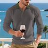 Spring and Autumn New Product  Heavyweight Men's Loose Hollow Holiday Casual Lapel POLO Shirt Long Sleeve