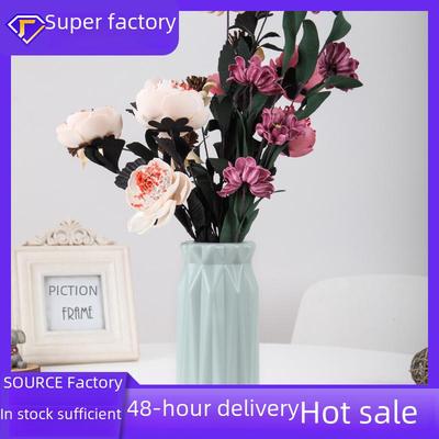 Moderne Diamant-Origami-Kunststoffvase für Trocken- und Frischblumen - Imitationsglasur Wohnzimmerdeko