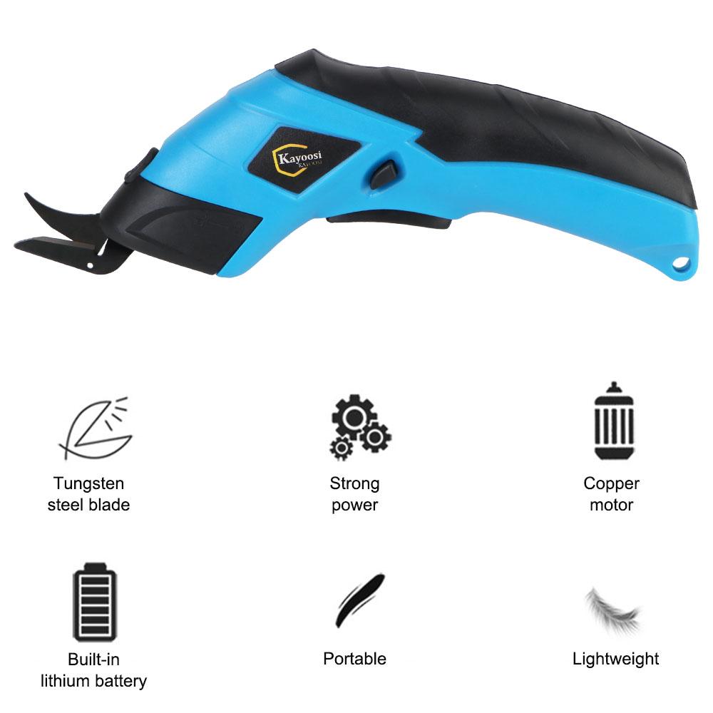 Kabellose, tragbare elektrische Schere mit 10.000 U/min, universelle Stoff-Nähschere, Wolframstahlklinge für Heimhandwerk und Schneider