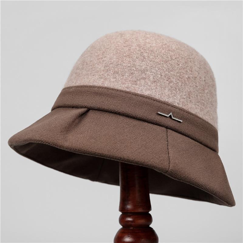 Wool Hat Women's Autumn and Winter French Retro Small Fragrant Basin Hat Winter Warm Bucket Hat