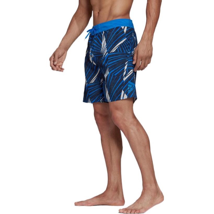 Adidas Letter Print Elastic Waist Flat Angle Swim Shorts Men Swim Shorts Blue FJ3908