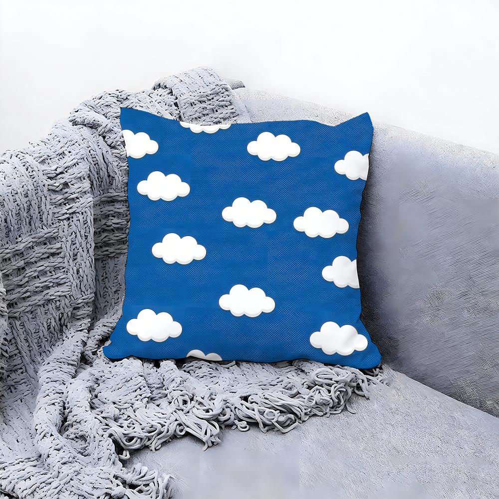 Soft White Cloud Texture Design Cushion Cover Premium Comfort Reversible Pillow Cove in One Design for Any Room  Car Interior