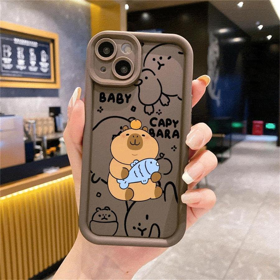 

Cute Capybara Case for OPPO A5 A9 A11 A15 A16 A17 A16e A31 A53 A54 A57 A38 A17k A58 4G A35 A31 A78 A72 5G Cover OPPO A3s
