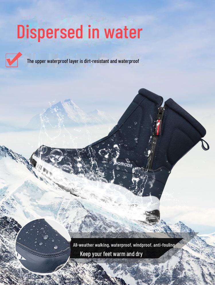 Northeast Winter Plus Velvet Warm Snow Boots - Men's & Women's Non-Slip Long Tube Cycling Outdoor Cotton Boots