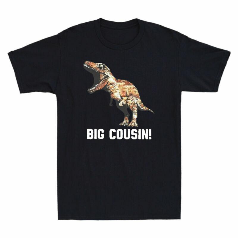 Big Cousin Trex Dinosaur Funny Vintage Men Cotton Black T-shirt Novelty Tee XXXXL