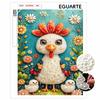 Elegant Framed Pearl Art DIY Set with Cute Chicken Floral Design 5D Sparkling Bead Canvas Painting Ready To Display Romantic Home Decor Gift