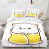 Lovely Peach Cat Cute Bedding Set Cartoon Anime Adult Kid Bedroom Soft Duvet Cover 3D Print Vibrant Kawaii Anime Cozy Set