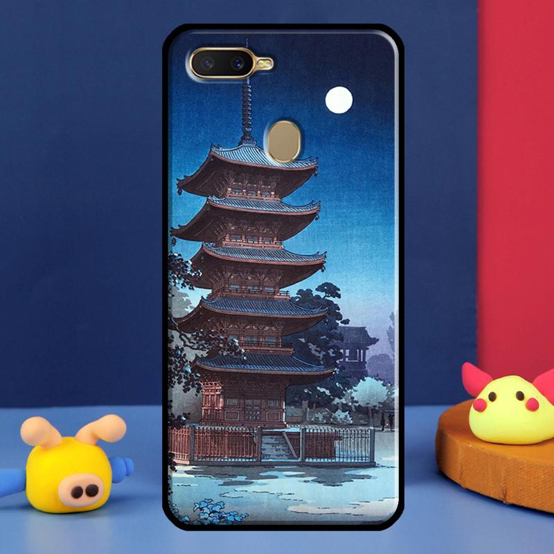 Ukiyo-e Japanese Style Art Case For Oppo A98 A78 A58 A15 A16 A17 A5 A9 A91 A52 A72 A76 A96 A74 A94 A54 S A57 A77 Cover