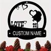 Custom Love Metal Sign Wall Art Personalized Name Plate Indoor Outdoor Decor Wedding Valentine Gift