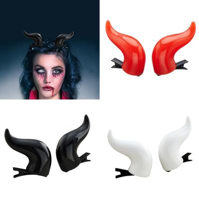 1Pair Devil Horn Hair Clip for Cosplay Party Halloween Costume Horned Hairpin Anime Theme Headpiece Masquerades Headwear