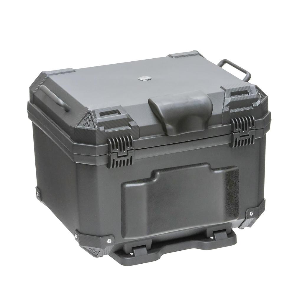 57L BPC Rear Box Top Case Backrest Square Touring Travel Storage Black