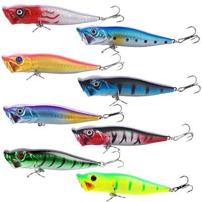 8pc/lot Popper Lure Fishing Bait 11cm/12g Plastic Fishing Lure Lemontree