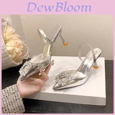 Womens Summer High Heel Shoes With Water Diamond Tapered Toe For Elegant Outfits