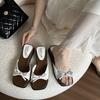 Butterfly women's knot slippers summer French fairy style fashion square head with skirt beautiful beach slope heel one word sandals