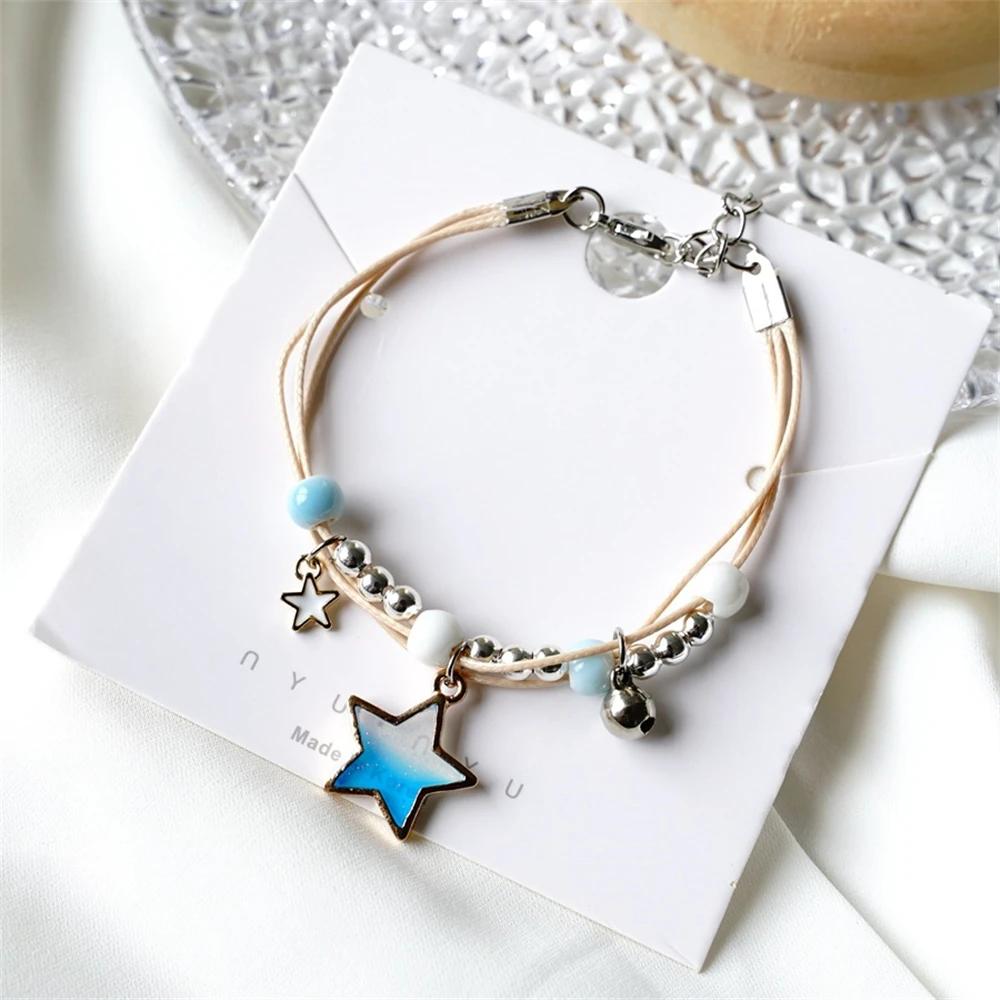 Creative Handmade Starfish Shells Pearl Pendant Adjust Bracelet Anklet Friendship Bracelets On Hand For Woman Luxury Jewelry New