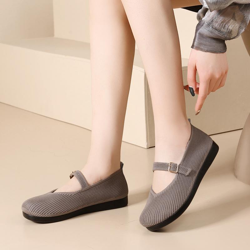 Cloth Shoes Spring New Women's Sports Shoes Flying Woven Shoes Breathable Non-slip Casual Shoes Driving DNU Shoes