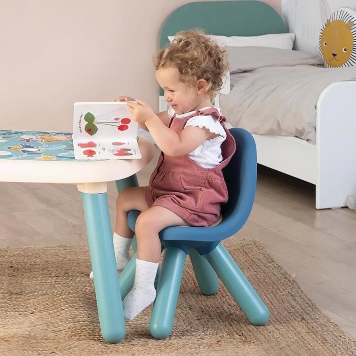 Little Smoby - Chaise enfant bleue - Pieds soufflés - Intérieur et Extérieur - Anti-UV