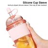 Straw Cup Large Capacity Fashion Boba Milk Tea Jelly Cup with Straw Ins Style Heat Resistant Portable Plastic Drinking Mug