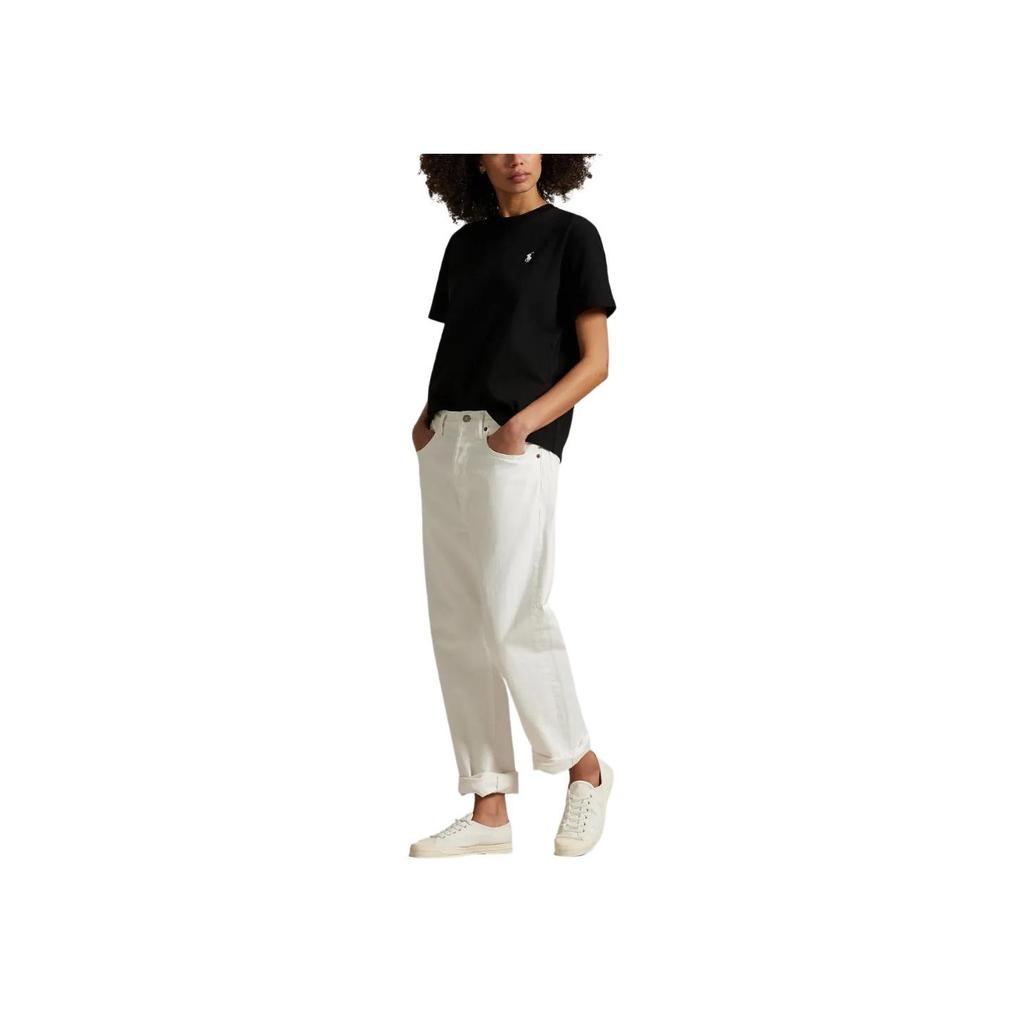 Polo Ralph Lauren Loose Fit Cotton Crew Neck T-Shirt Women Tops Black 211967104-002