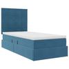 Storage Bed with Mattress Dark Blue 90 x 200 cm Velvet