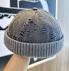 1 Stück modische Patchwork, durchbrochener Strickrand Vermieterhut, Retro und gealtert, lässiger, cooler und künstlerischer Stil Melonenrindhut