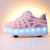 Four-wheel Roller Skates Children's Retractable Automatic Wheel Sports Shoes USB Charging LED Light Sports Shoes
