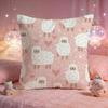 Fluffy Little Sheep Cushion Cover Premium Comfort Reversible Pillow Cove Two in One Design for Any Room  Car Interior