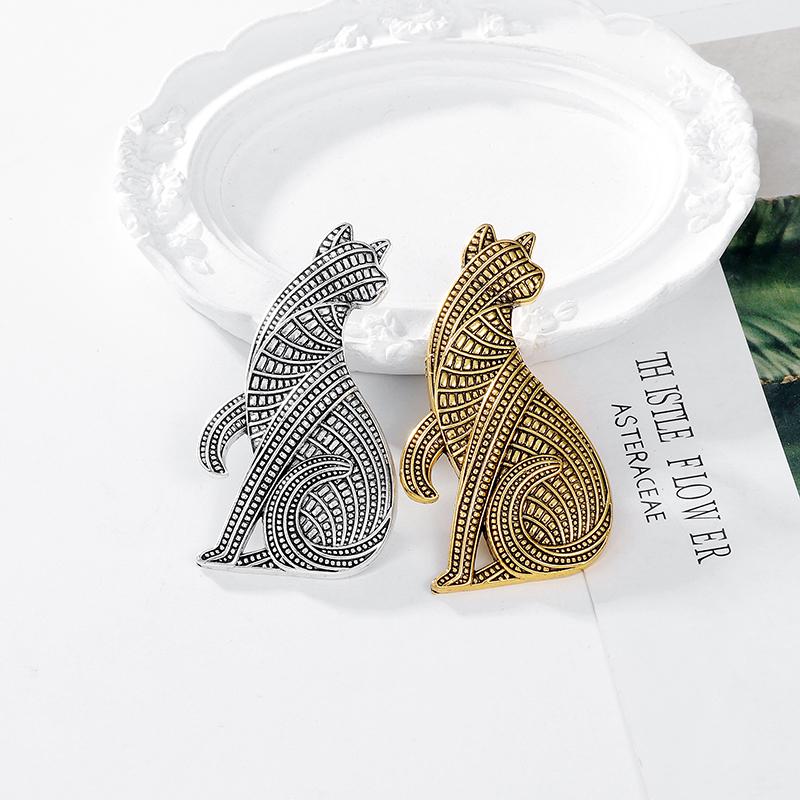 Vintage Cat Brooches For Women Unisex National Style Cat Pet Animal Party Casual Brooch Pin Gifts