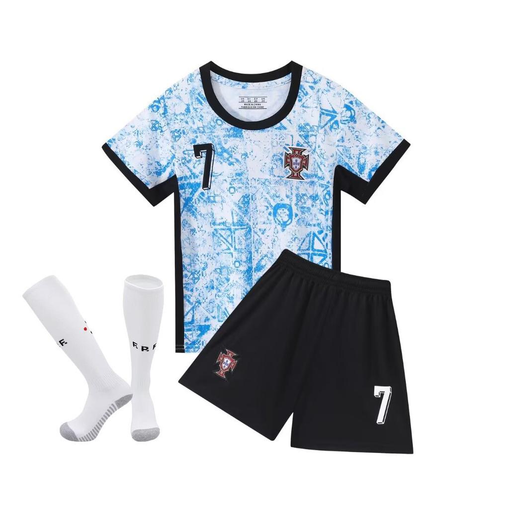 24-25 Portugalsko Venkovní č.. 7 Club Fotbalový dres Dětské oblečení Pánská/Dámská sada Velikost 14-3XL