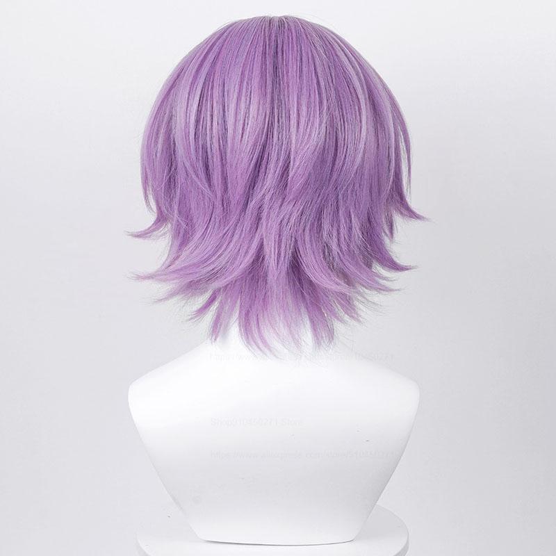 Professional  Kamishiro Rui Cosplay Wig Project SEKAI COLORFUL STAGE! Mixed Purple Blue Heat Resistant Synthetic Hair Wigs + Wig Cap