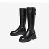 BASTO Women's Winter Fashion Thick-Sole Buckle Strap Knight Boots
