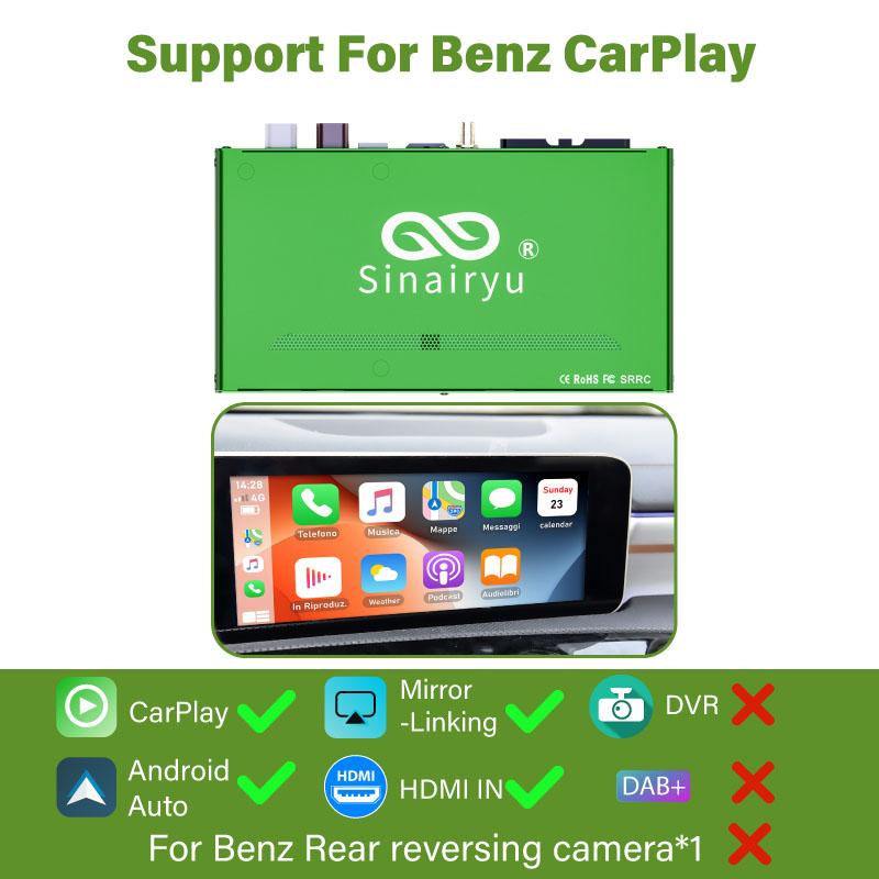 Sinairyu Wireless CarPlay Android Auto DAB DVR HDMI  Mirror-Link Compatible For Mercedes Benz A B V GLA Class NTG 6.0 System