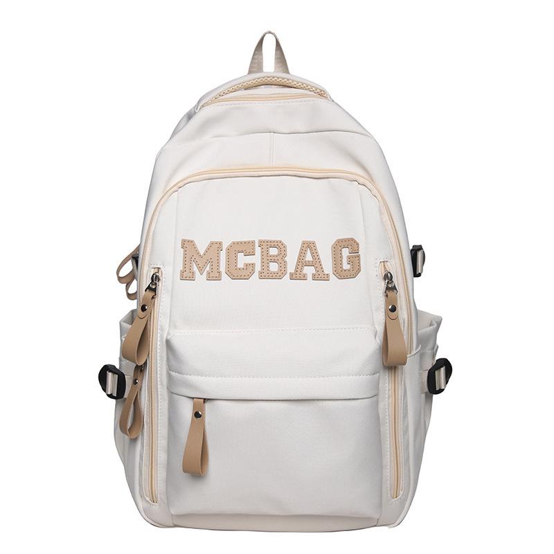 Schoolbag New School Bag Male College Students Large Capacity High School Junior High School Students Fashion Casual Backpack Alphabet Bag