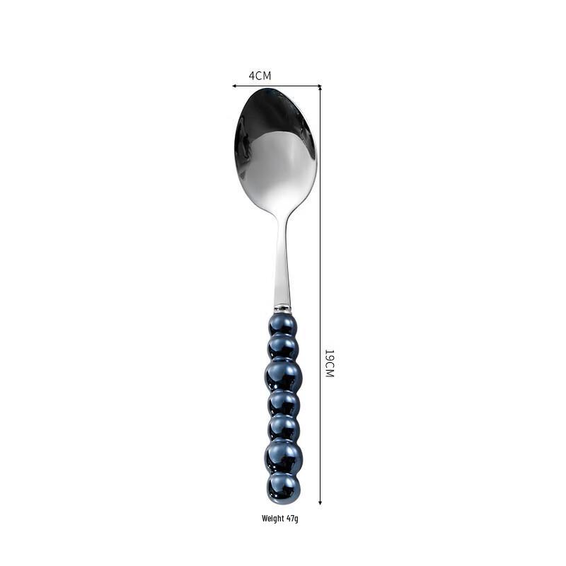 ZISIZ Black Pearl 316 Stainless Steel Dinner Spoon Set