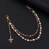 Gothic Punk Belt Chain Zinc Zinc Zinc Alloy Tassel Jeans Chain Goth Pearl Waist Chain  Male
