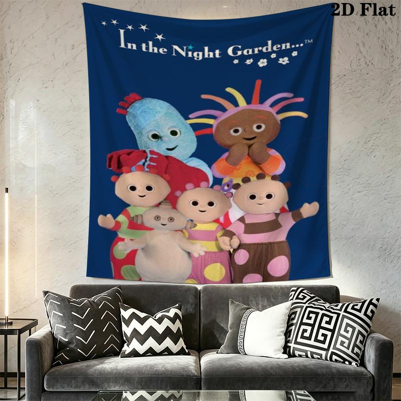 In The Night Garden Wall Tapestry Aesthetic Wall Hanging Printed Fabric Blanket Decorative Tapestries for Bedroom Living Room Home Decor